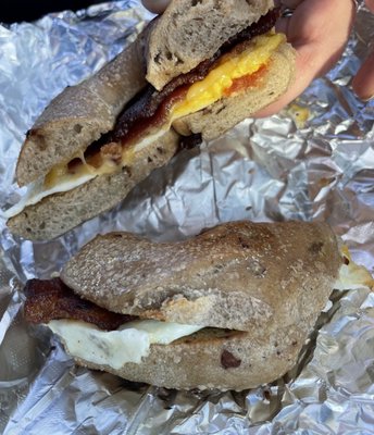 Egg bacon sandwich