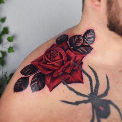 realism rose tattoo by jaclyn