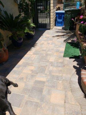 Front yard pavers installed by Home Pros.  July, 2021