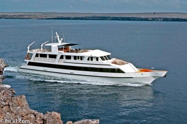 Galapagos Yacht Integrity. 16 guests, 11 crew, 141 feet of luxurious comfort--a perfect home for your Galapagos adventure.