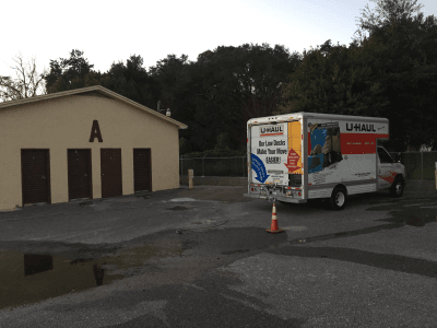 A bldg 1st storage with additional Uhaul's in the back