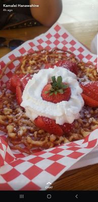 Option 1: funnel cake with strawberries