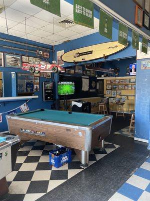 Pool tables / seating area