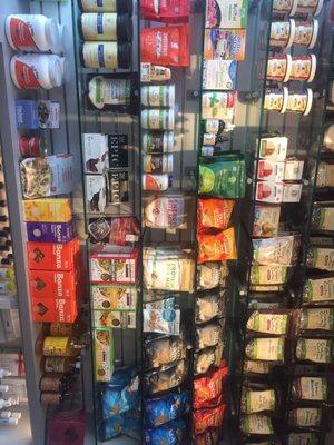 Snack wall! Trail mix, kale chips, baking mixes, instant oatmeal