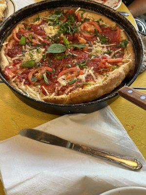 Chicago style Margarita Pizza