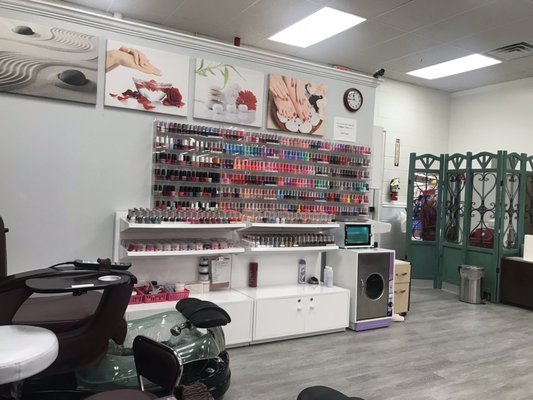 Wall of nail polishes