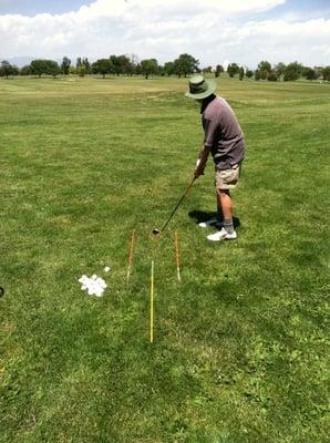 Practicing out of the deep rough and working on alignment will improve your golf performance.