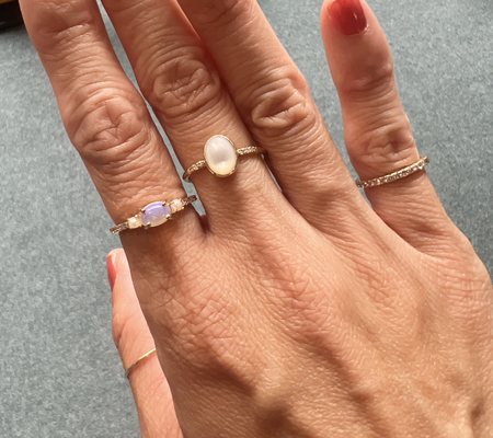 Edwin made the left ring (opal, pearls and diamonds 14K gold) for me. Love it, thank you!