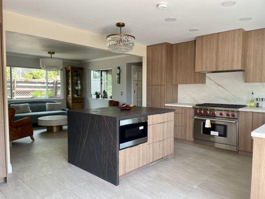 Europe style kitchen with island.