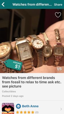 Several different variety of watches price varies