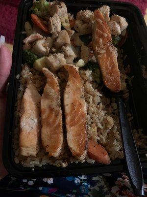 Salmon and chicken combination