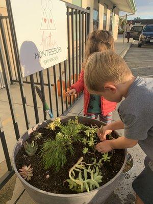 Gardening at school.