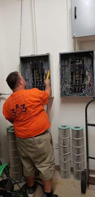 Doing maintenance on an electrical system for our local family swim school. Check out Hubbard Family Swim in you area..