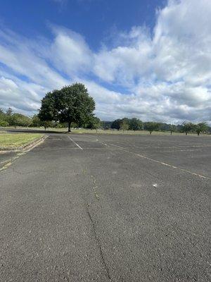 Parking lot and more field for playing soccer