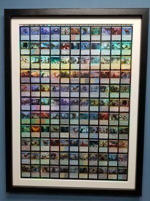 Giant un-cut sheet of Magic the Gathering holofoil cards. Neat decoration.