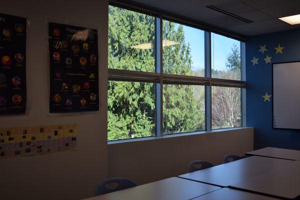 Nature views & lots of natural light in this High School classroom