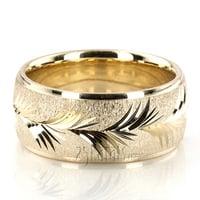 Leaf design wedding band