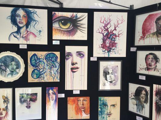 So many art booths with artists from all over Southern California (from San Pedro to San Diego). SEE Walking Dead art on right?