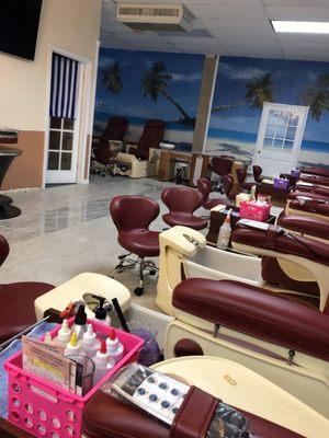 View from the pedicure chairs