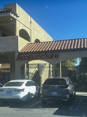 Front parking lot. It's not the best curb appeal but the services are phenomenal!