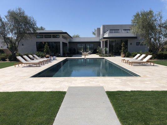 Pool with Slot Entry Water Feature