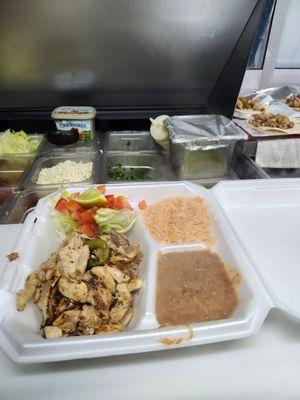 Chicken fajita plate.