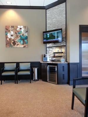 Beverage station in lobby