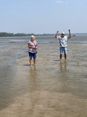 On the sandbar!