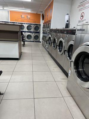 Dryers and 60 and 80 pound washers.