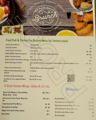 Chef Tot's Yummy Tummy Remedy  
Soft Brunch Menu