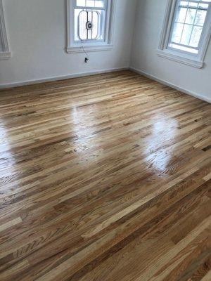 Beautiful cherry wood floors modeled after original wood elsewhere in our home from the 1890s; Tommy did a great job and knows his stuff!