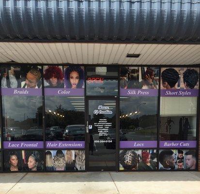 This is the House Of Creations Salon come n relax and let the experts do the rest.