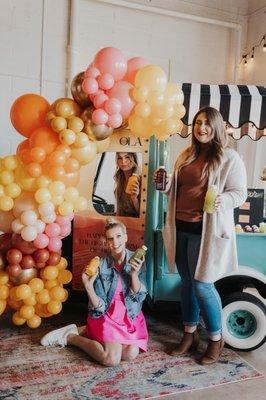 Tap Truck as an ice bar with 2-tiered serving bar, CLAY venue, Brody Lee Photography, Wine Wednesday Event, OLA Juice Bar products/service