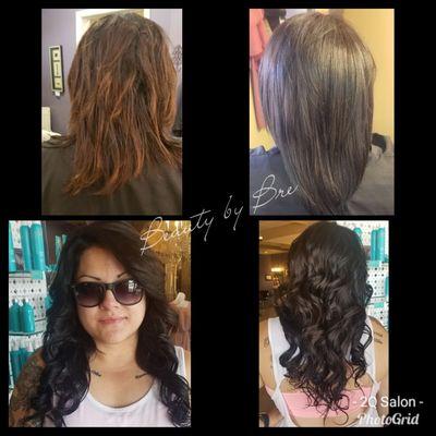 Before/After Tape In extensions. Call for a free consultation