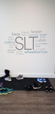 Word wall right outside the studio