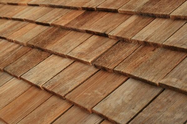 MR Roofing installs cedar wood shingles.