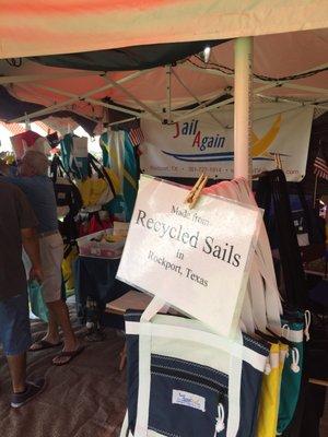 Bags of all sizes made from sails.