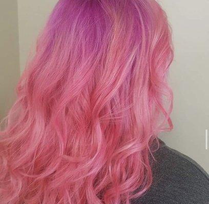 Beautiful dark pink root with hot pink throughout