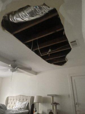 Hole in ceiling