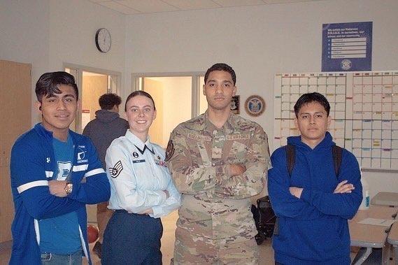 Air Force recruiter at a School Visit