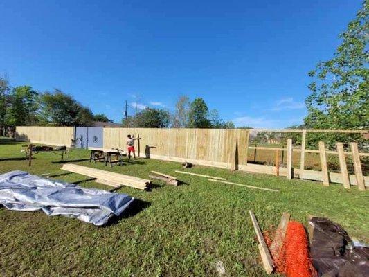 Fence rebuild after the storm