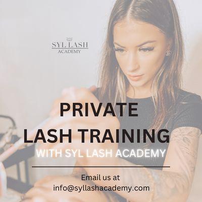 Private Lash Training Available With SYL LASH ACADEMY.