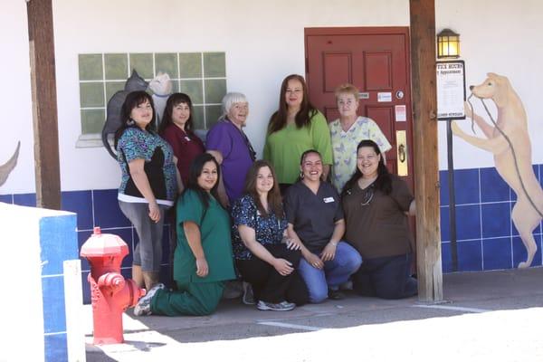 Our staff outside the doors of the Veterinary Clinic