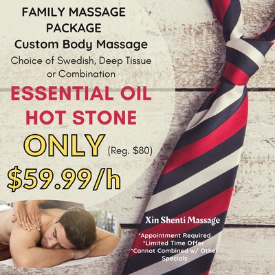 Family Massage Package ONLY $59.99/h