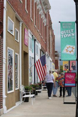 An exterior shot of One Big Happy, located in Quilt Town USA.