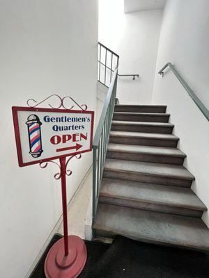 The stairs to get to it from the bridal place