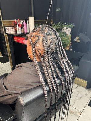 Cornrows w/ Design