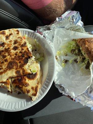 Steak quesadilla and steak tortas.