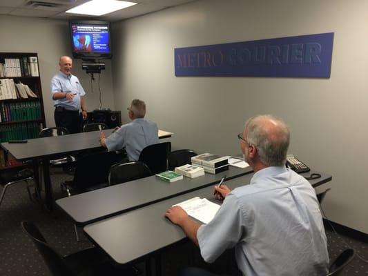 Our Education Room gets continual use, both for new drivers' comprehensive exams and periodic training updates.