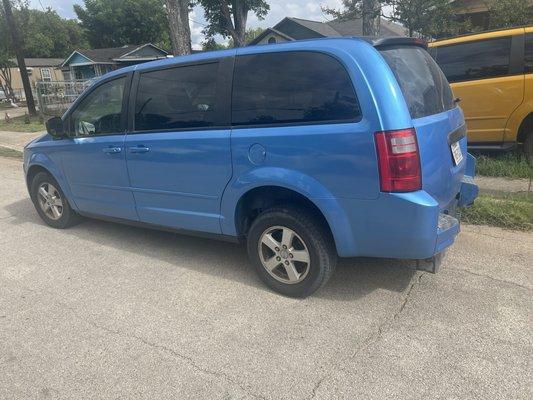 Rear entry wheelchair van.